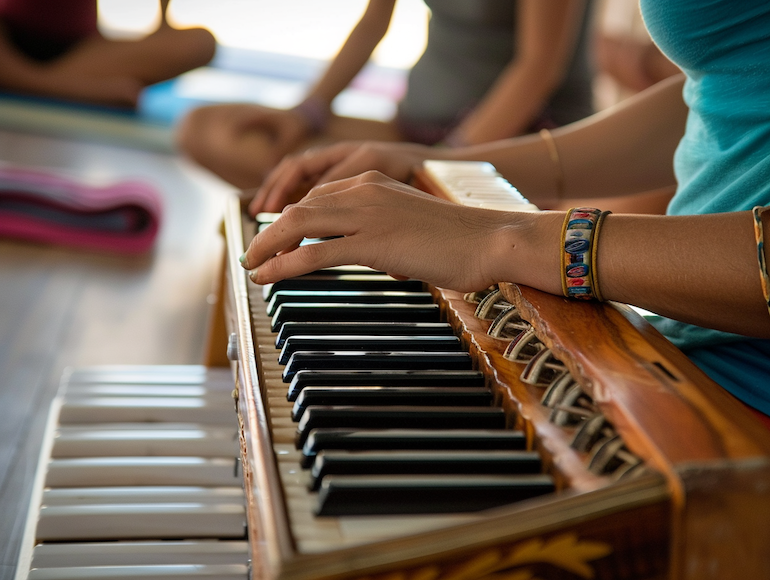 Instrument utilitzat en la pràctica del Ioga Jivamukti, harmònica