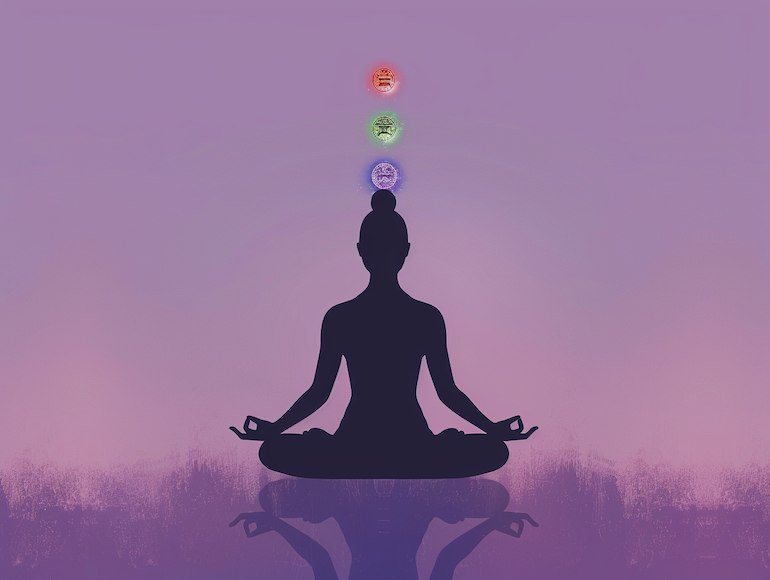 Ilustración de los simbolos de los chakras