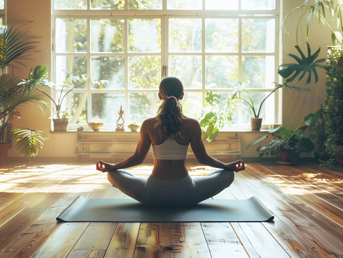 Una dona practicant raja ioga